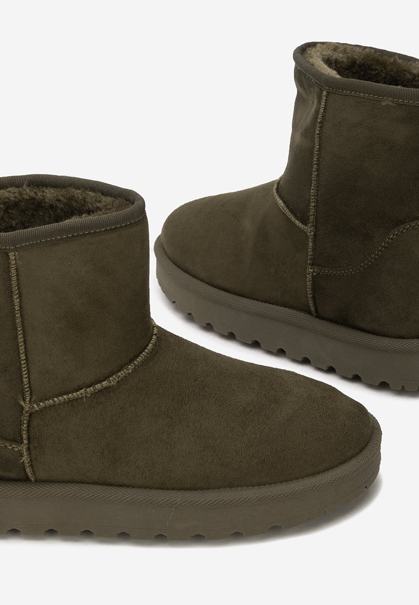 Zelené kotníkové zimní boty Patty