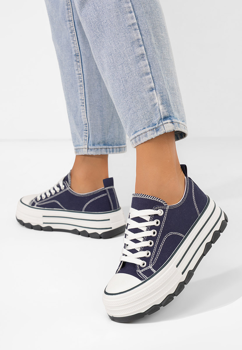 Tmavě modré tenisky na platformě Zenoria