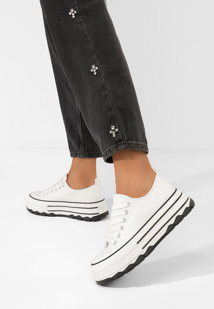 Bílé tenisky na platformě Zenoria