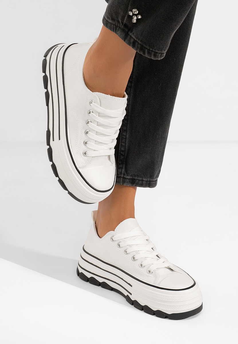 Bílé tenisky na platformě Zenoria