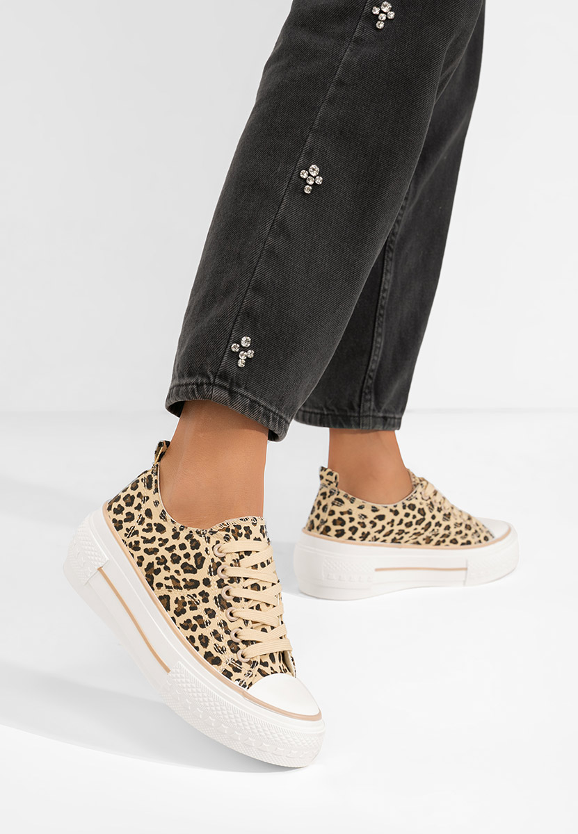 Animal print tenisky na platformě Antio