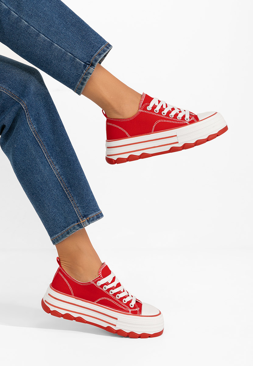 Červené tenisky na platformě Zenoria