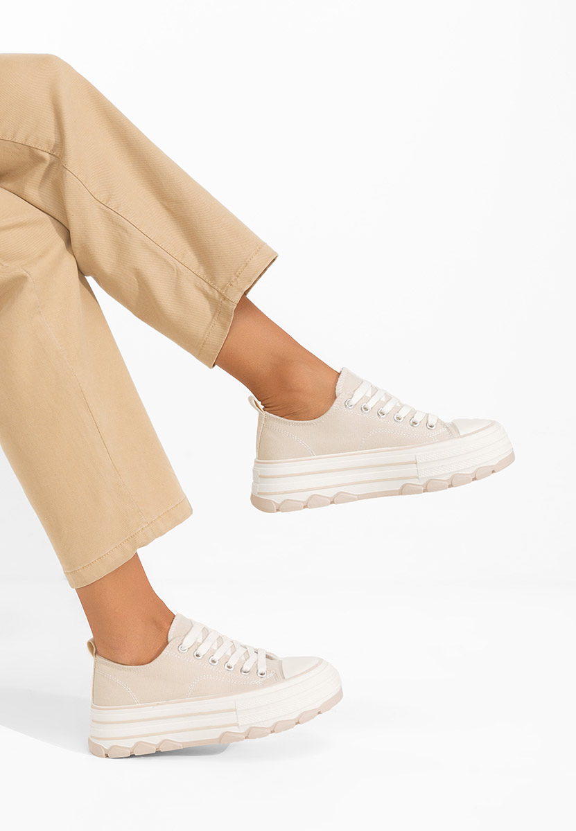 Béžové tenisky na platformě Zenoria