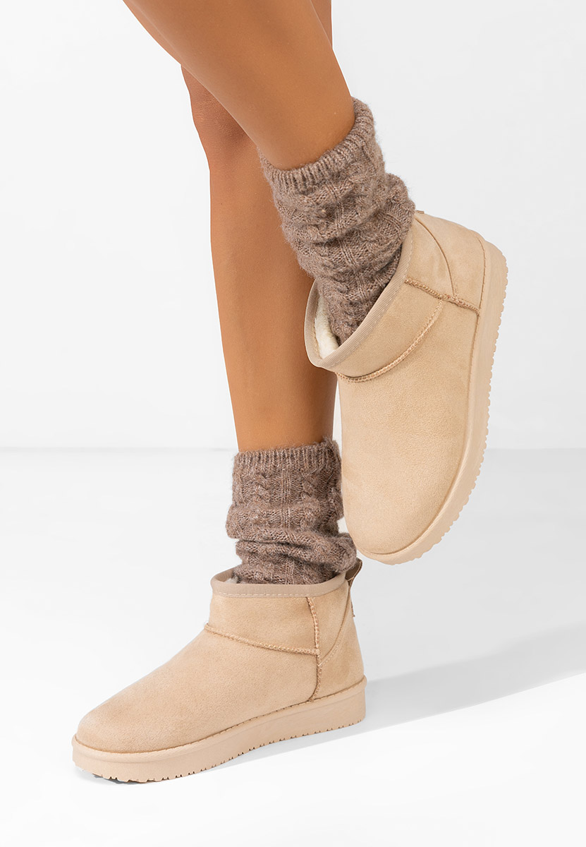 Béžové kotníkové zimní boty Andora