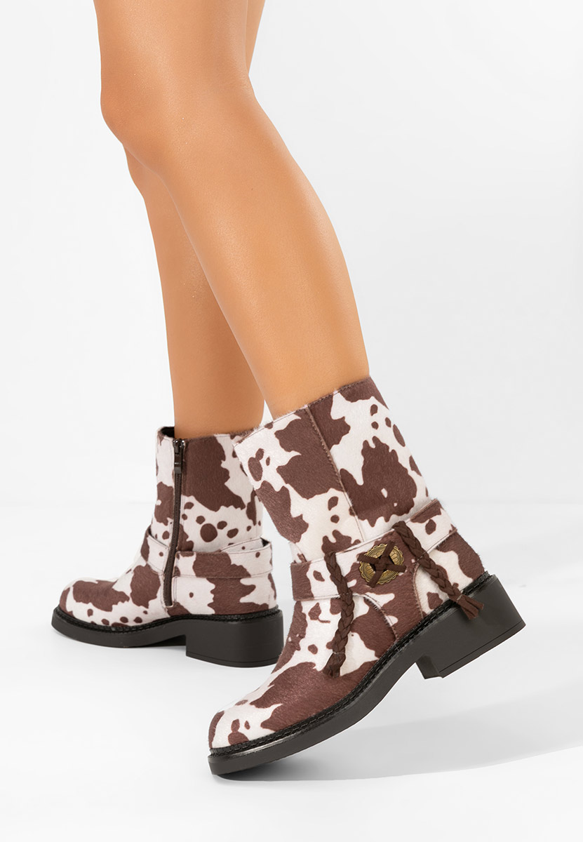 Animal print dámské kotníková obuv Alasika