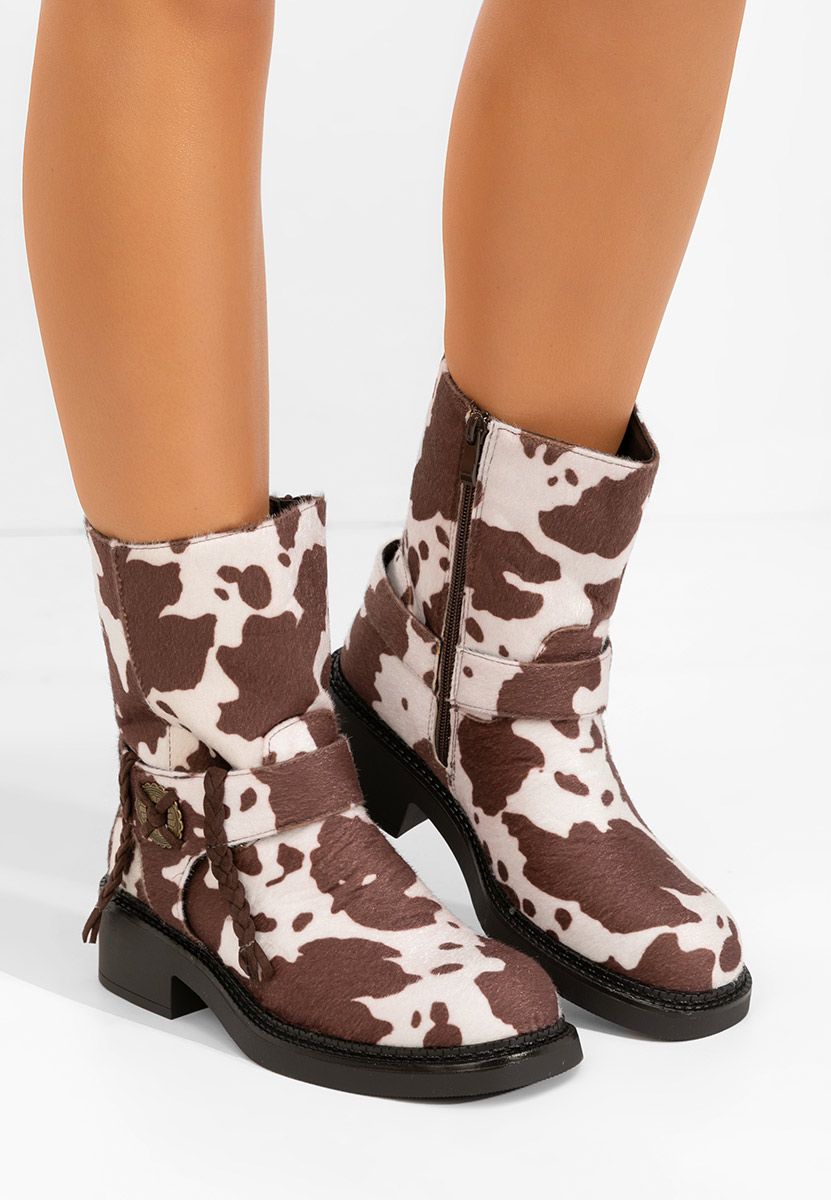 Animal print dámské kotníková obuv Alasika