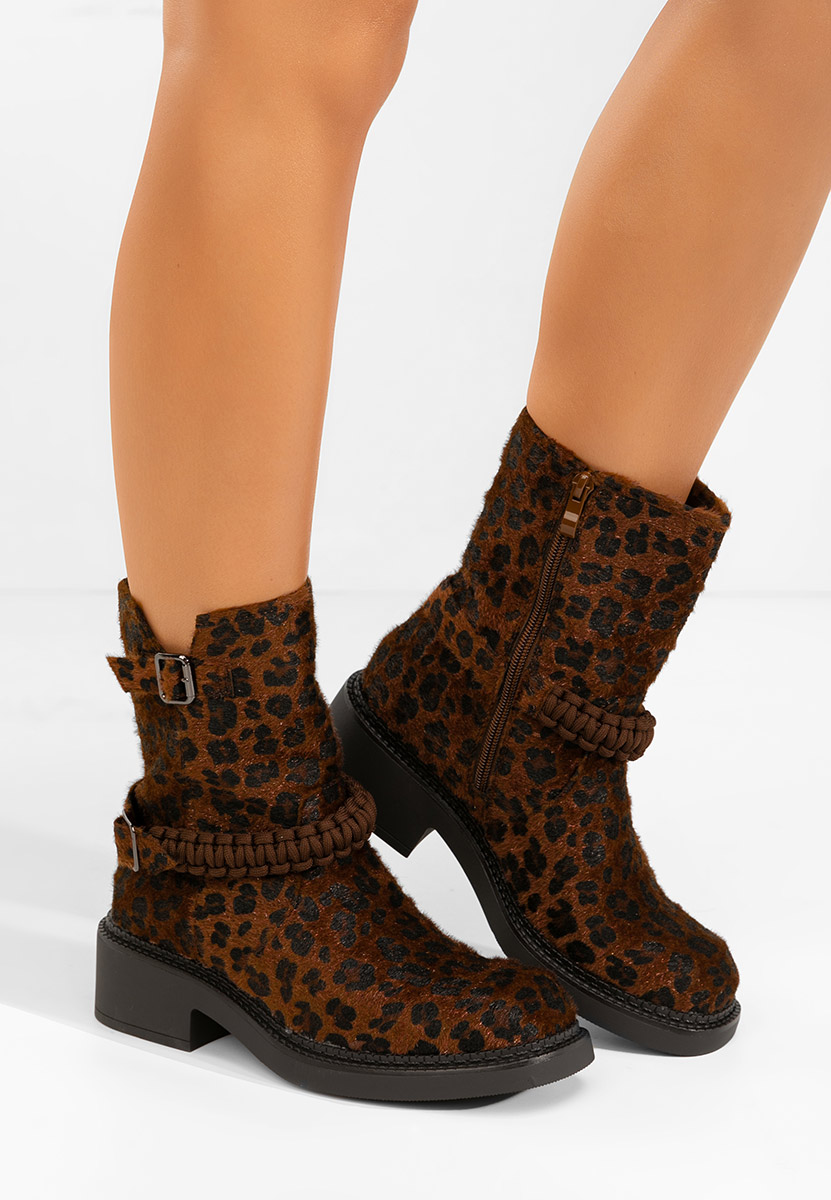 Animal print dámské kotníková obuv Sikada