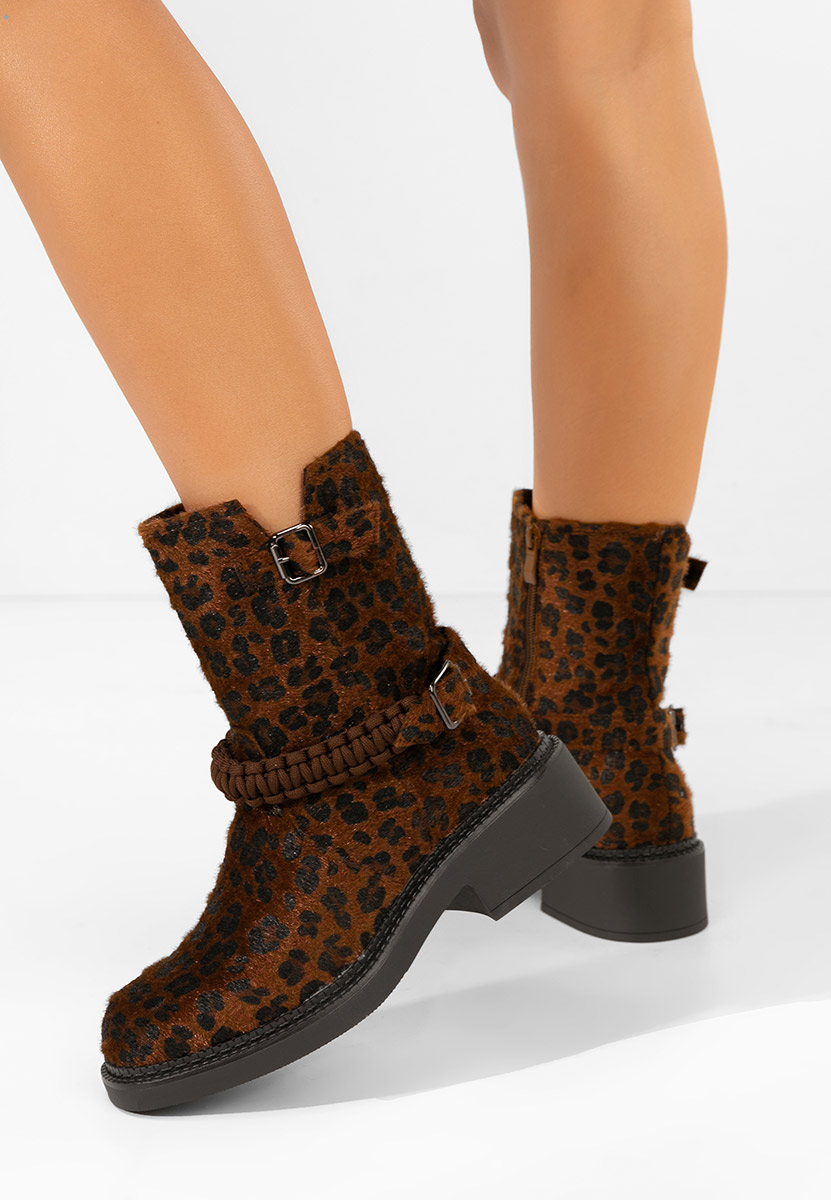 Animal print dámské kotníková obuv Sikada