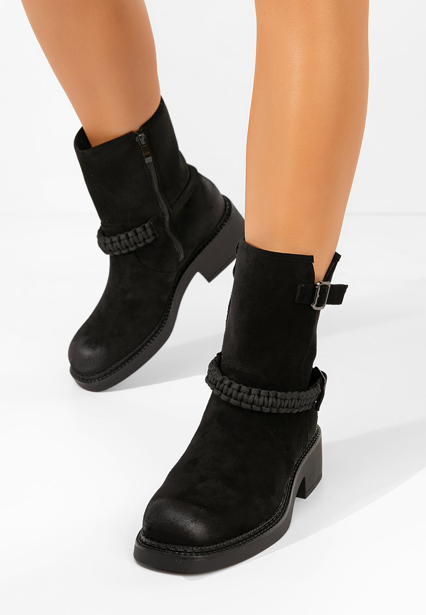 Černé dámské kotníková obuv Sikada