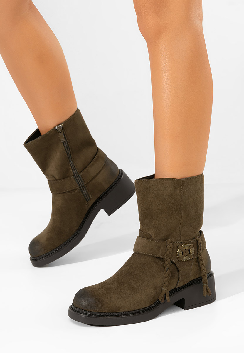 Zelené dámské kotníková obuv Alasika