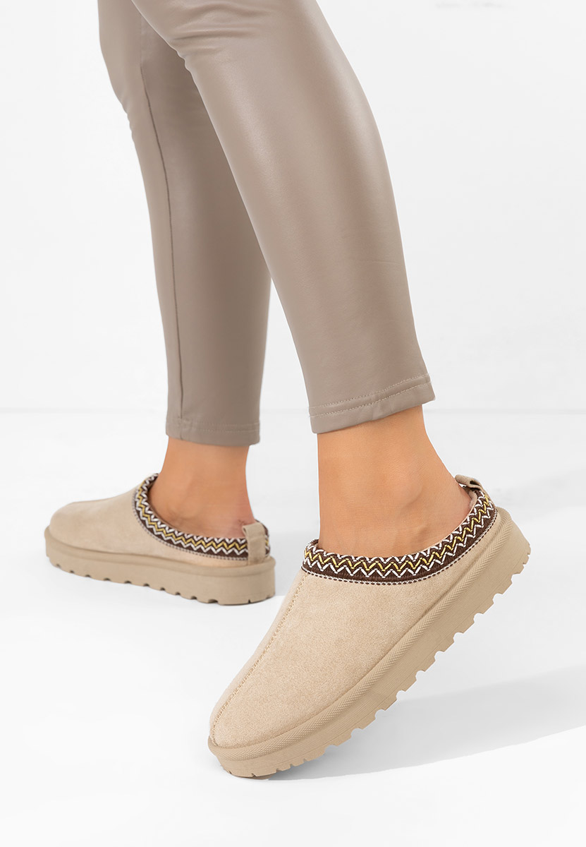 Béžové dámské dřeváky Airene