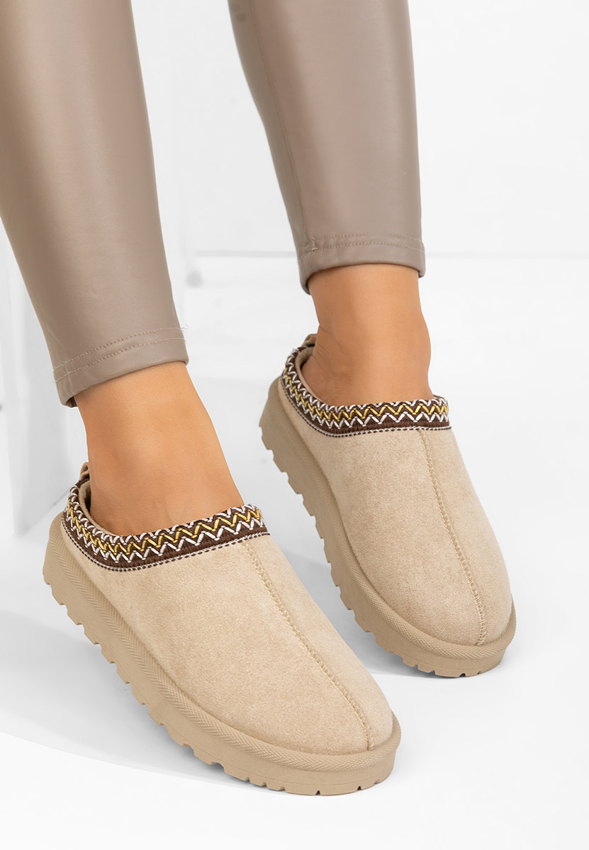 Béžové dámské dřeváky Airene
