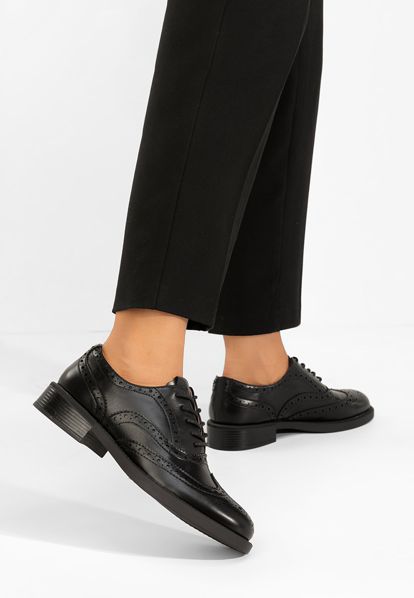 Černé dámské brogue obuv Valira Černé dámské brogue obuv Valira