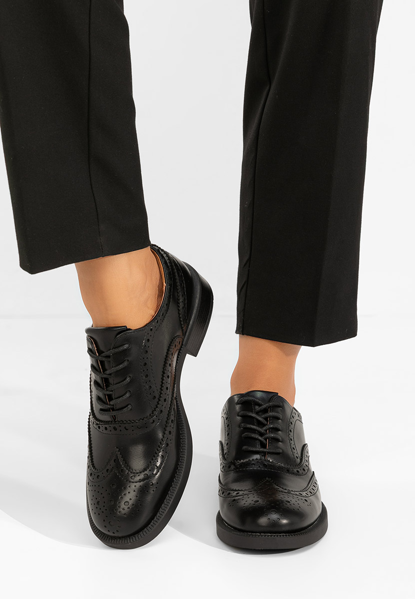Černé dámské brogue obuv Valira Černé dámské brogue obuv Valira