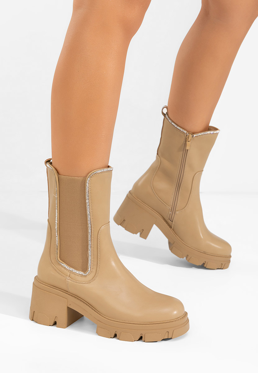 Khaki kotníková obuv Justine