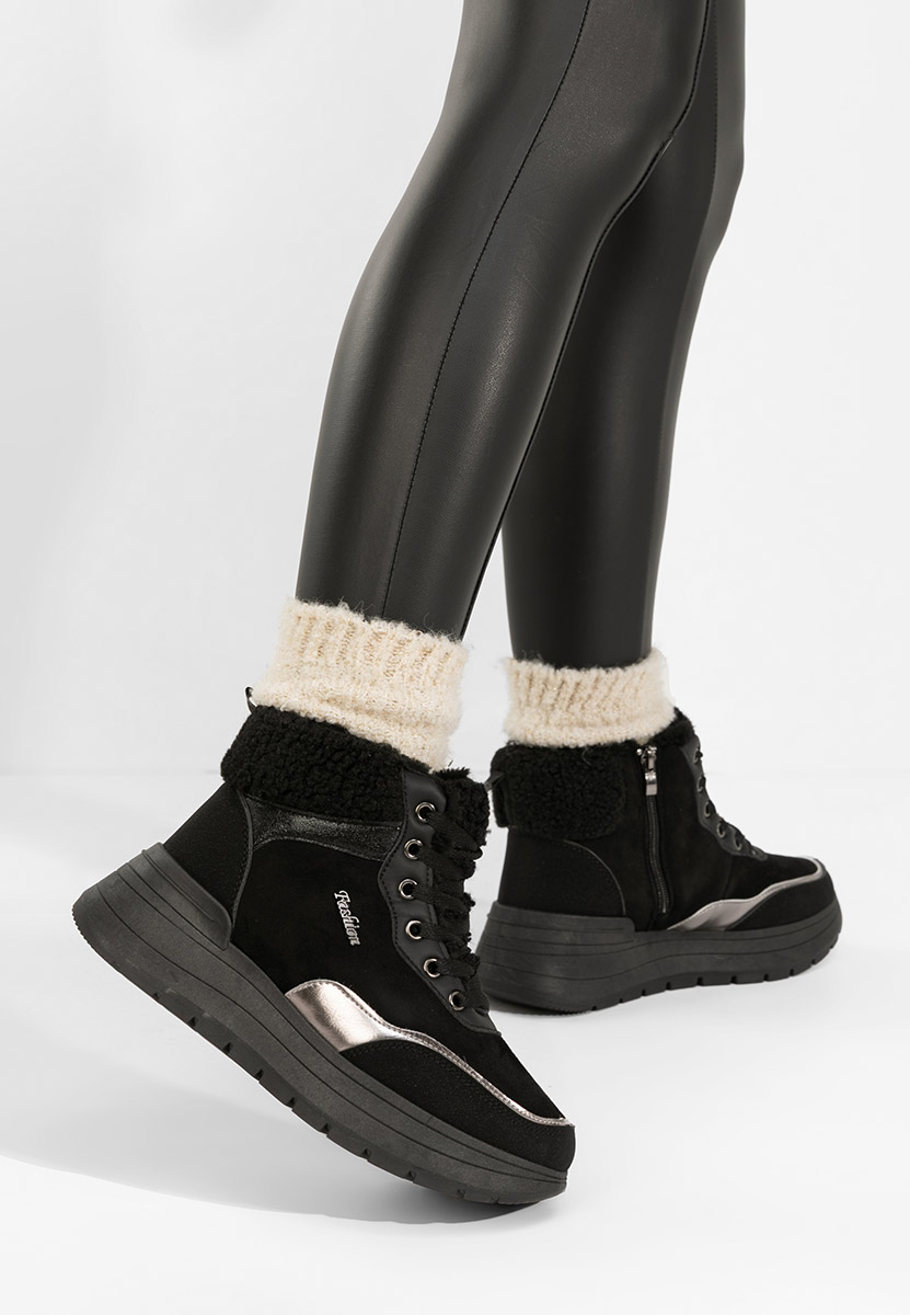 Černé zimní tenisky dámské Lisaia