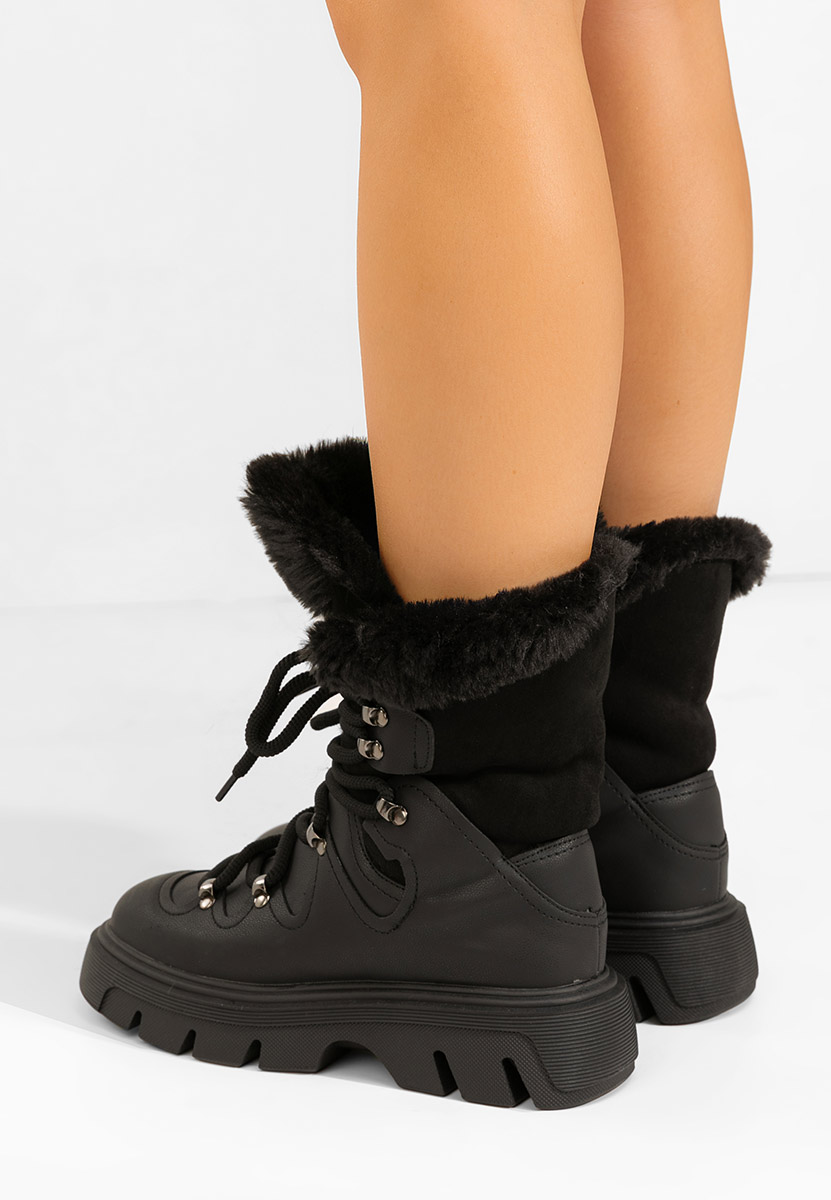 Černé kotníkové zimní boty Celima