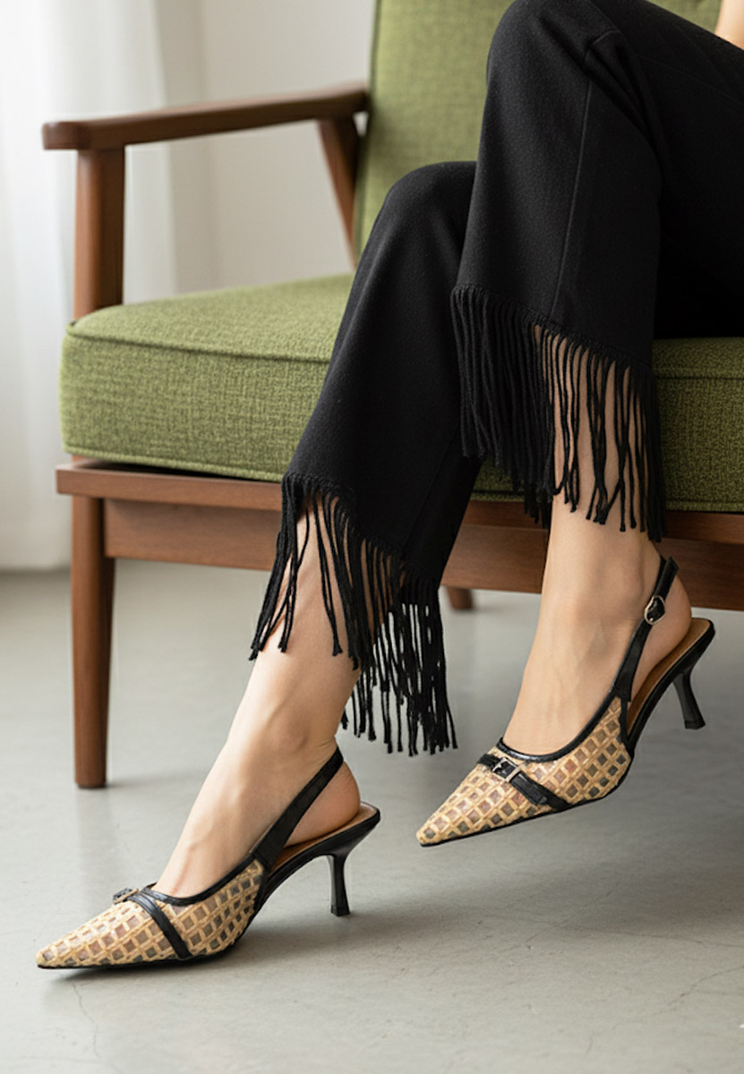 Černé lodičky s otevřenou pätou Laine