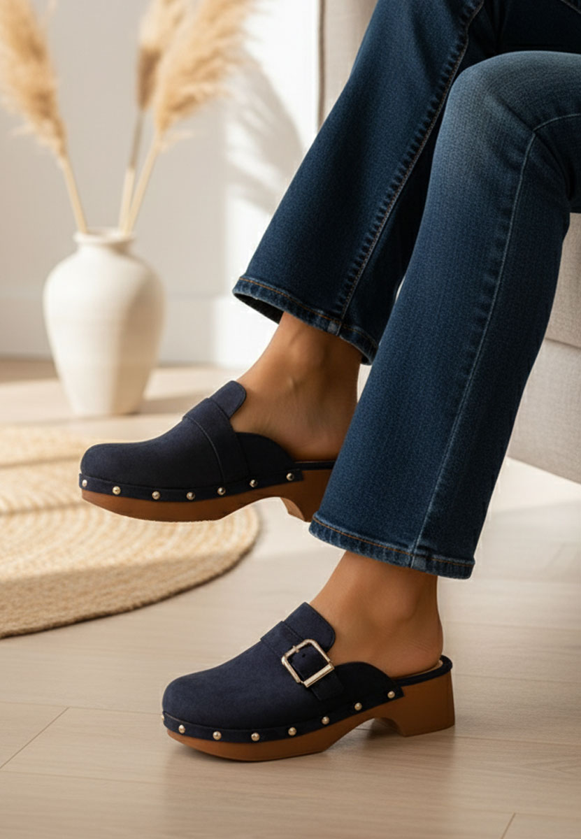 Tmavě modré dámské dřeváky Advika V2