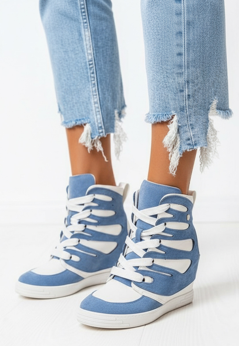 Modré dámské tenisky na klínku Kaia