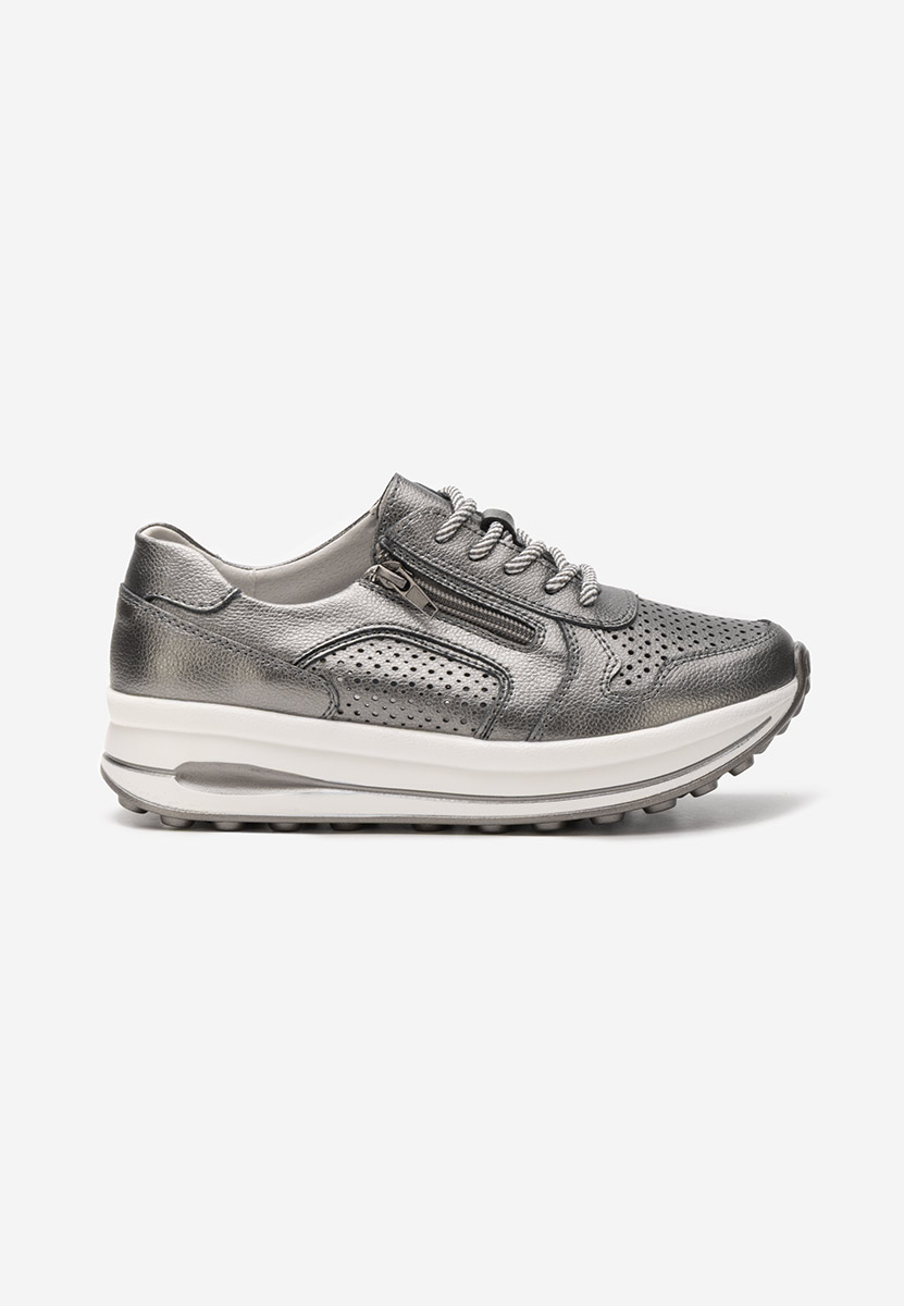 Stribrné kožené dámské sneakersy Cidra