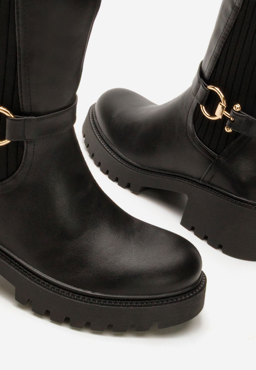 Černé dámské kozačky Trisina