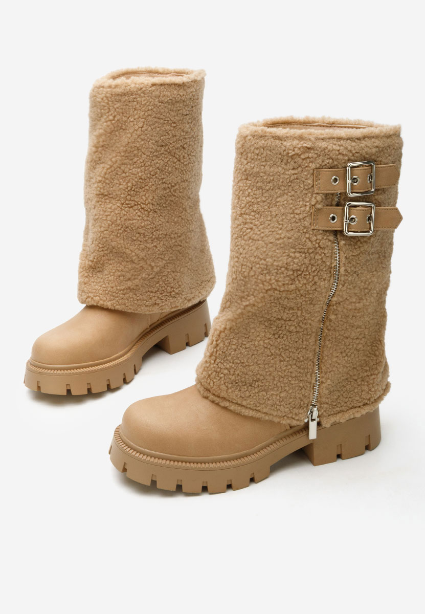 Khaki dámské nízké kozačky Morina