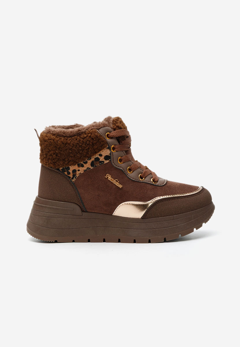 Hnedé zimní tenisky dámské Lisaia