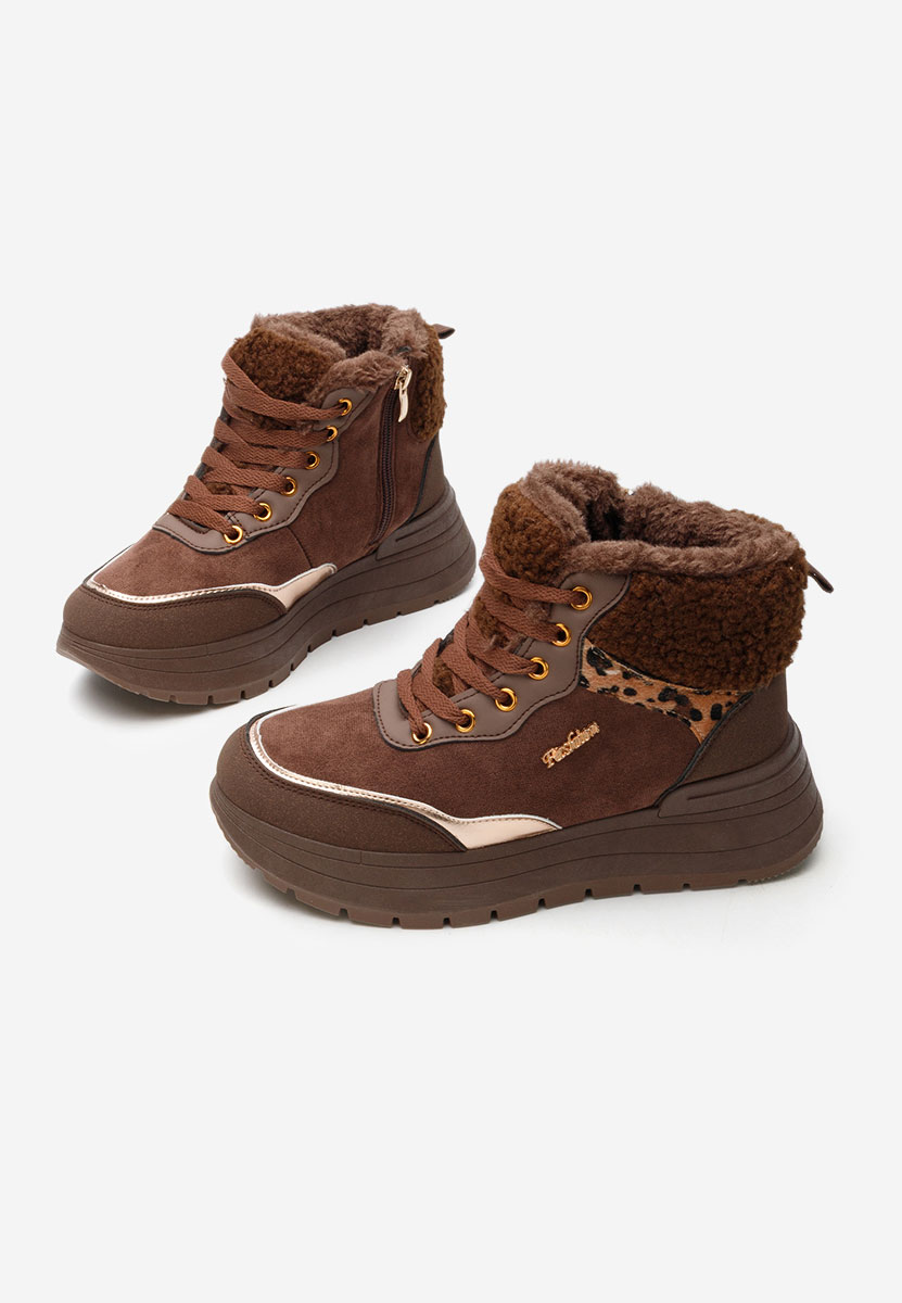 Hnedé zimní tenisky dámské Lisaia