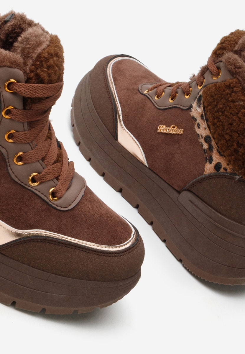 Hnedé zimní tenisky dámské Lisaia