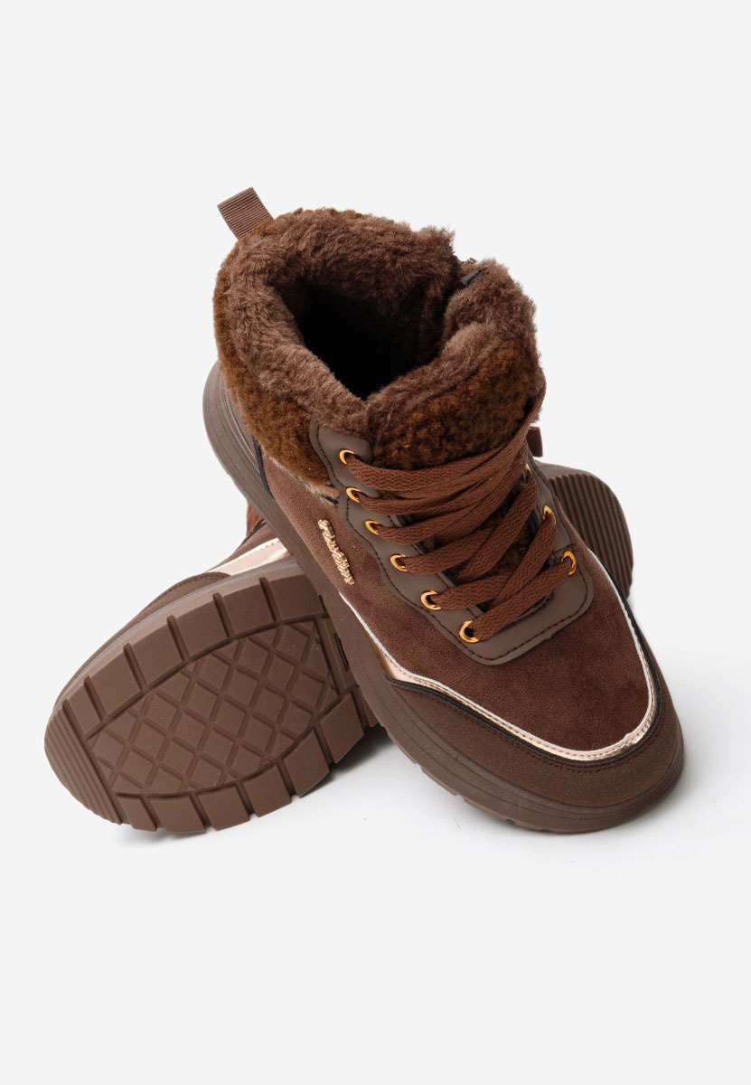 Hnedé zimní tenisky dámské Lisaia