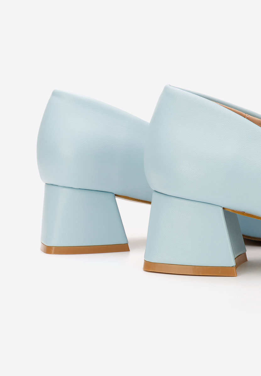 Svetlě modré lodičky na nízkém podpatku Alleva V2