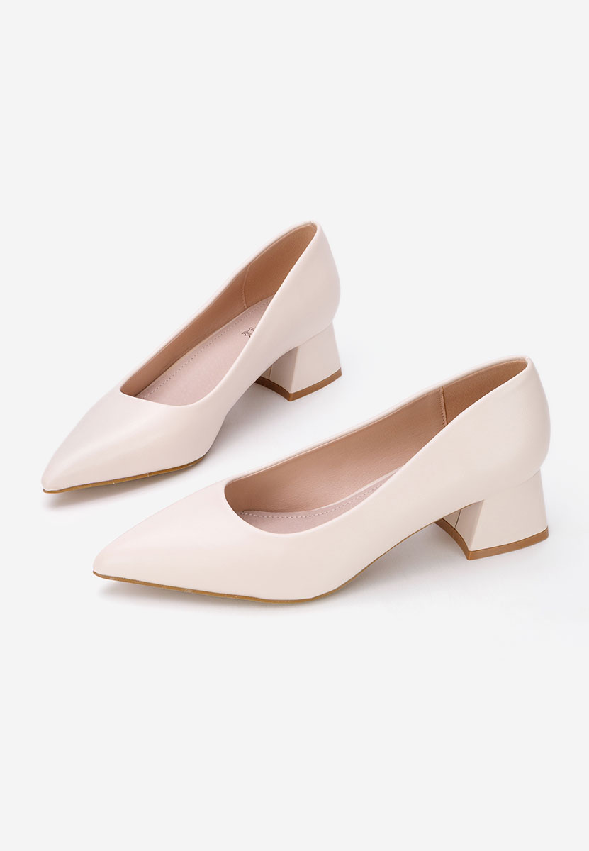 Béžové lodičky na nízkém podpatku Alleva V2