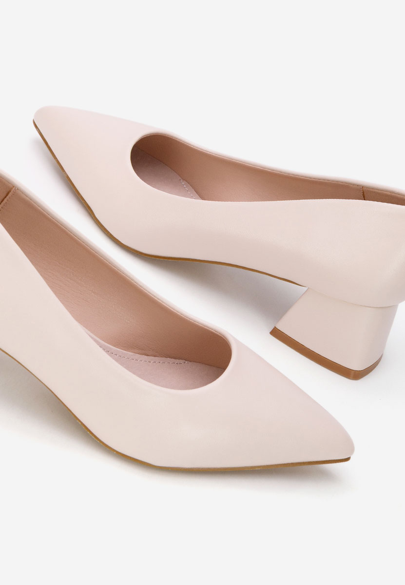 Béžové lodičky na nízkém podpatku Alleva V2