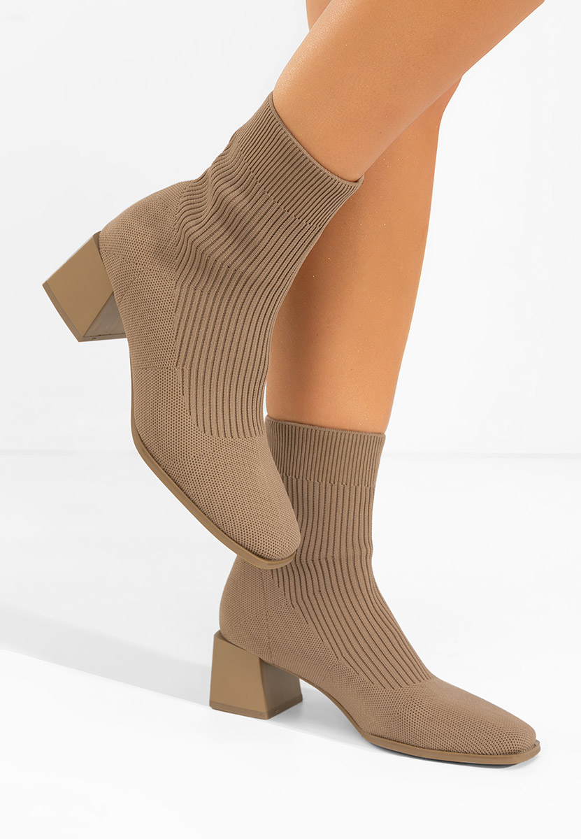 Khaki kponožkové otníkové boty Renatia