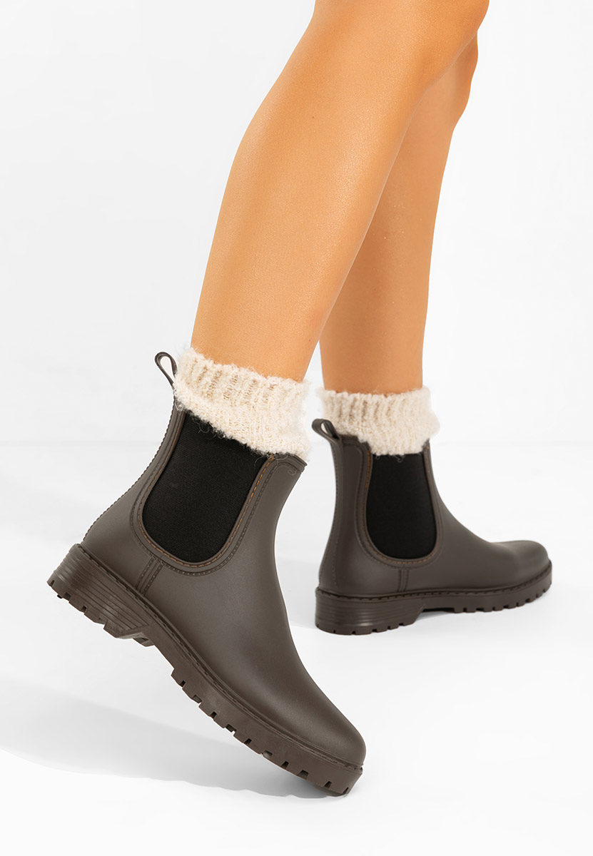 Hnedé dámské kotníkové holínky Godiva