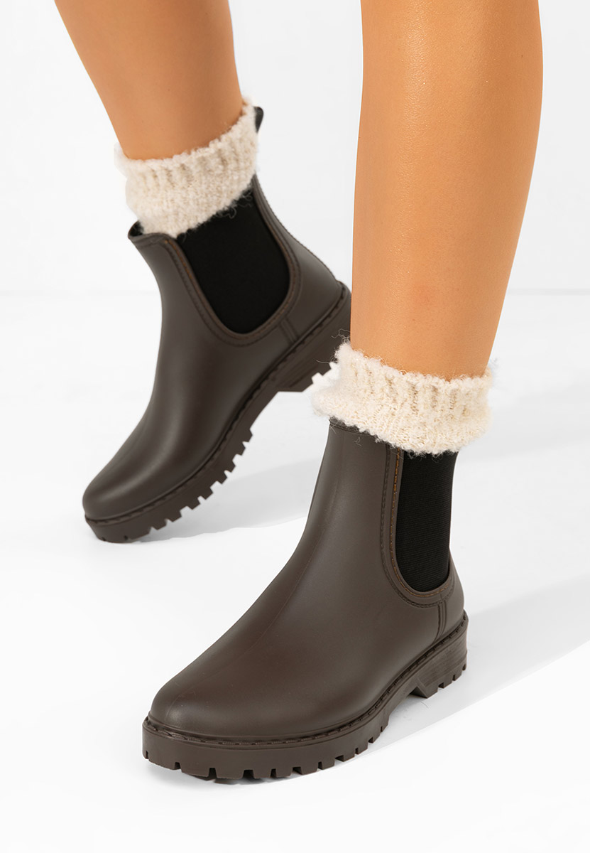 Hnedé dámské kotníkové holínky Godiva