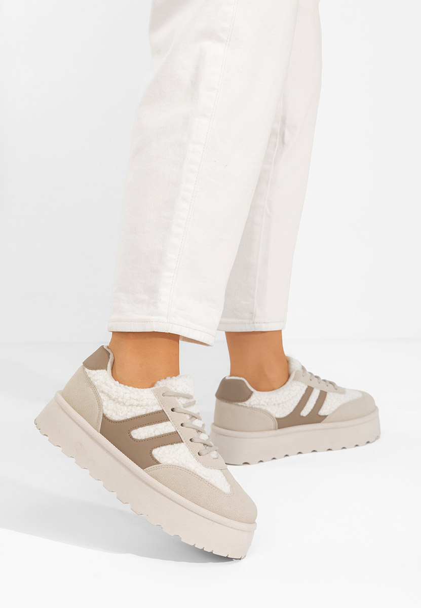 Béžové dámské tenisky na platformě Luniva