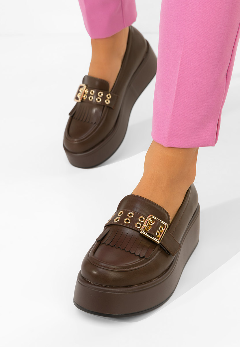 Hnedé mokasíny na platformě Magie Hnedé mokasíny na platformě Magie