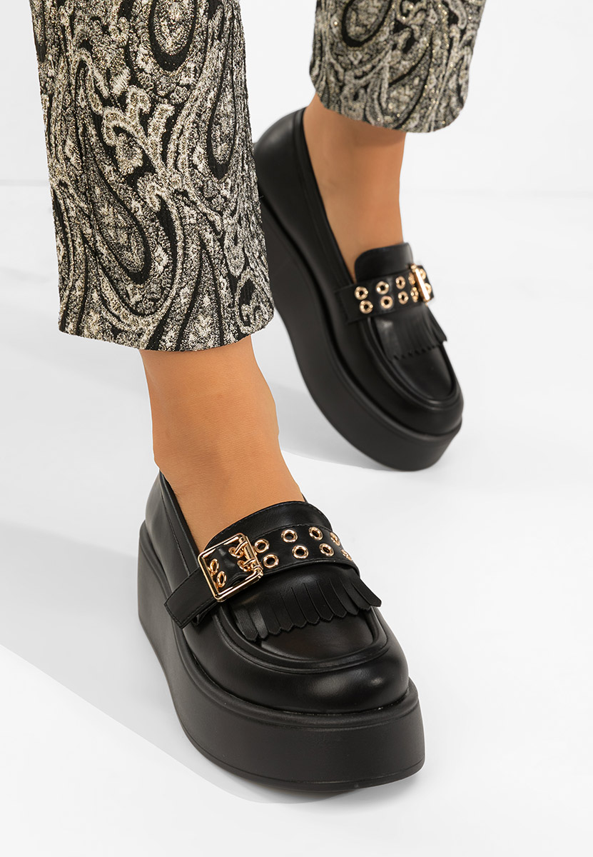 Černé mokasíny na platformě Magie Černé mokasíny na platformě Magie