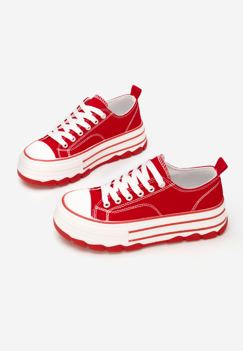 Červené tenisky na platformě Zenoria