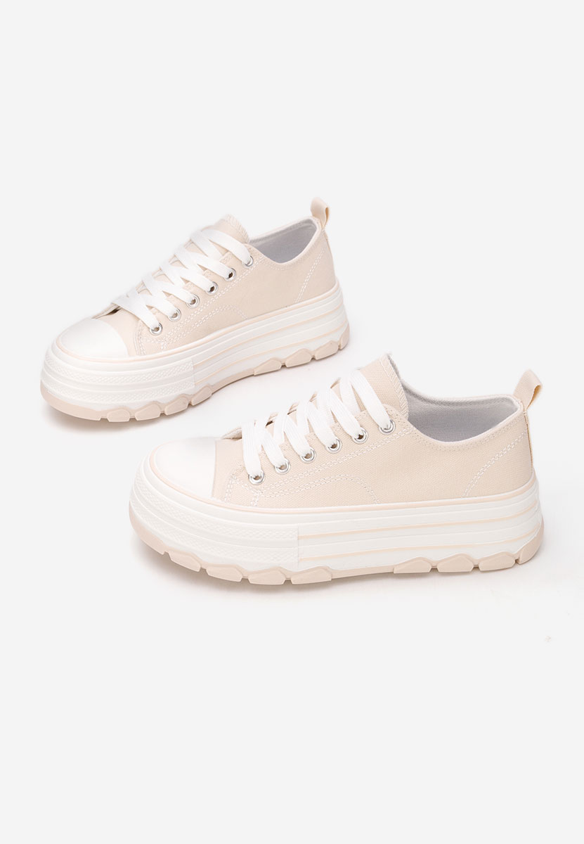 Béžové tenisky na platformě Zenoria