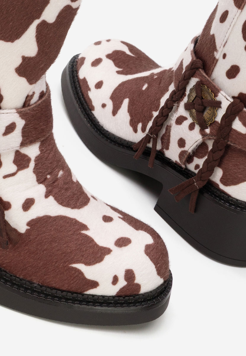 Animal print dámské kotníková obuv Alasika