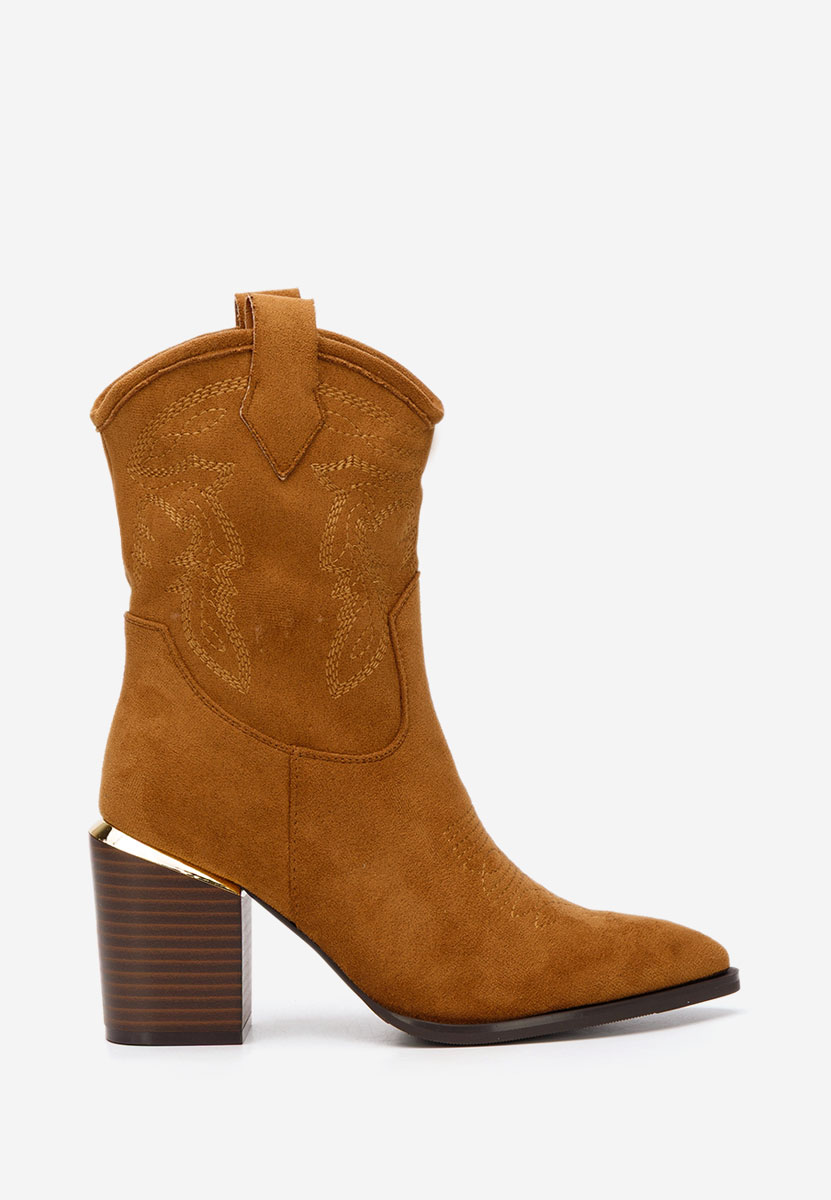 Camelové kotníkové boty cowboy Sudera