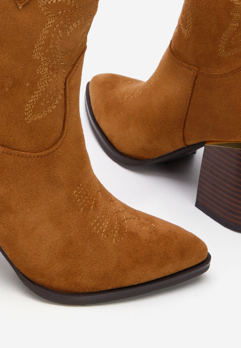 Camelové kotníkové boty cowboy Sudera