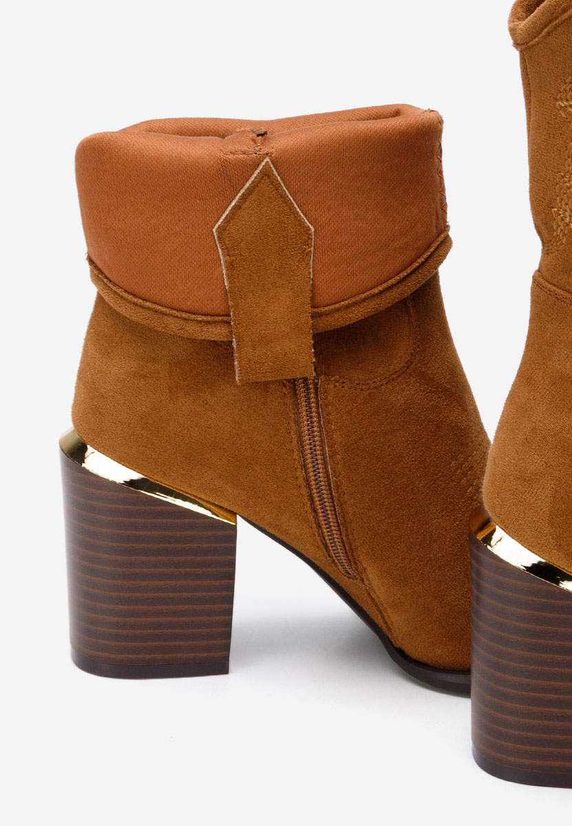 Camelové kotníkové boty cowboy Sudera