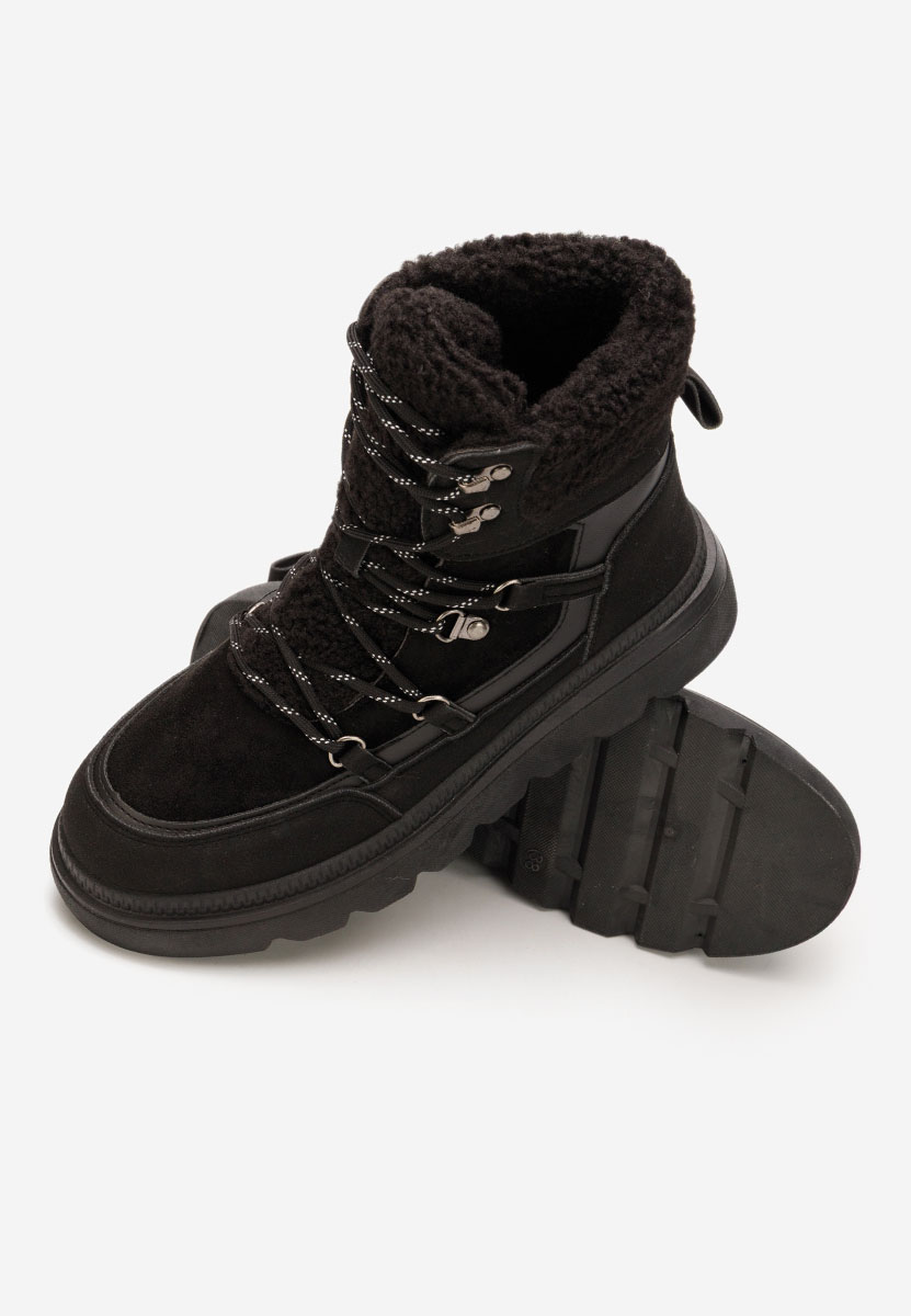 Černé členkové čižmy na platforme Mavira