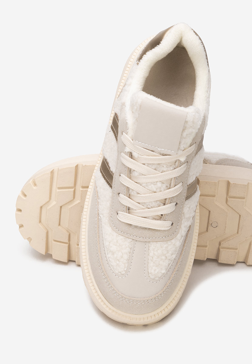 Béžové dámské tenisky na platformě Janeia