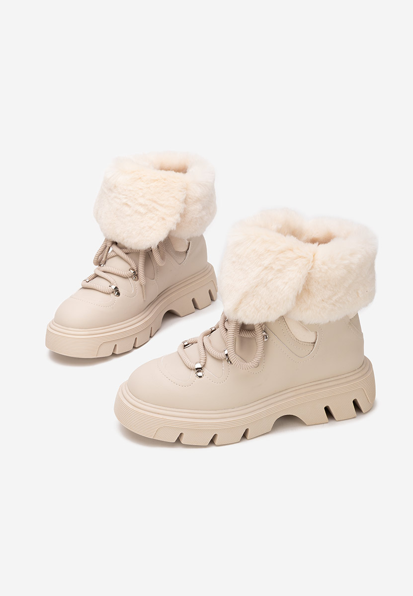 Béžové kotníkové zimní boty Celima