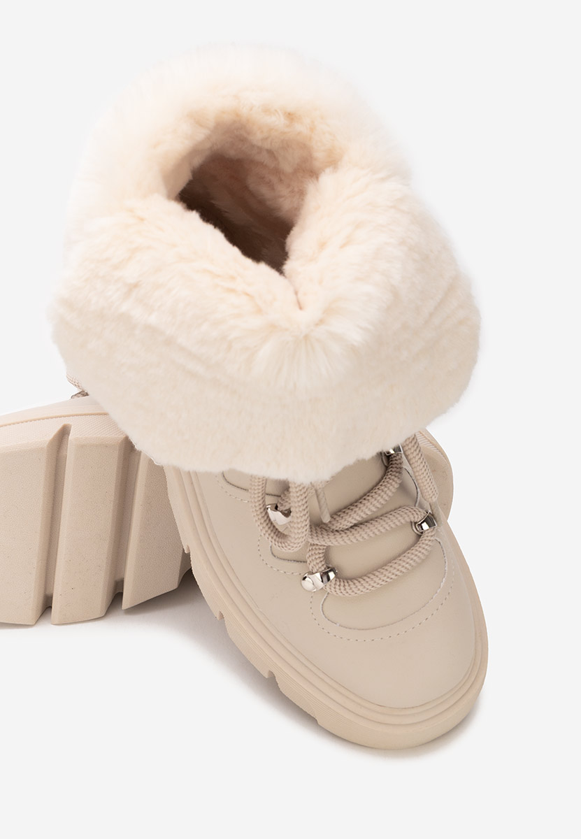 Béžové kotníkové zimní boty Celima